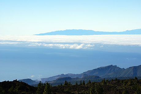 Insel la gomera aus dem el teide berg kanarische inseln gesehen foto