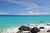 Sonnigen Himmel Strand Und Felsen Teneriffa