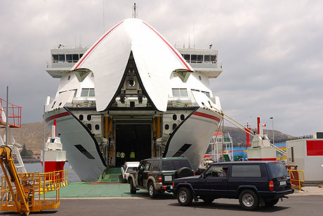 Boarding cars on the ferry boat at Tenerife photo