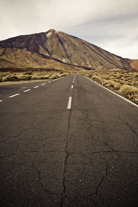 Freeway around teide volcano Canary islands photo