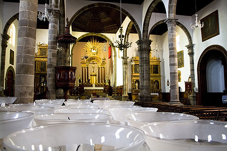 Glass candels in old Spanish catholic church Tenerife photo