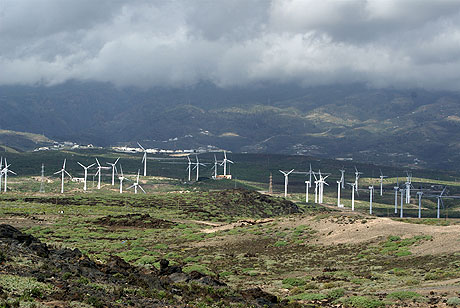 Wind mills farm in Tenerife Canary islands photo